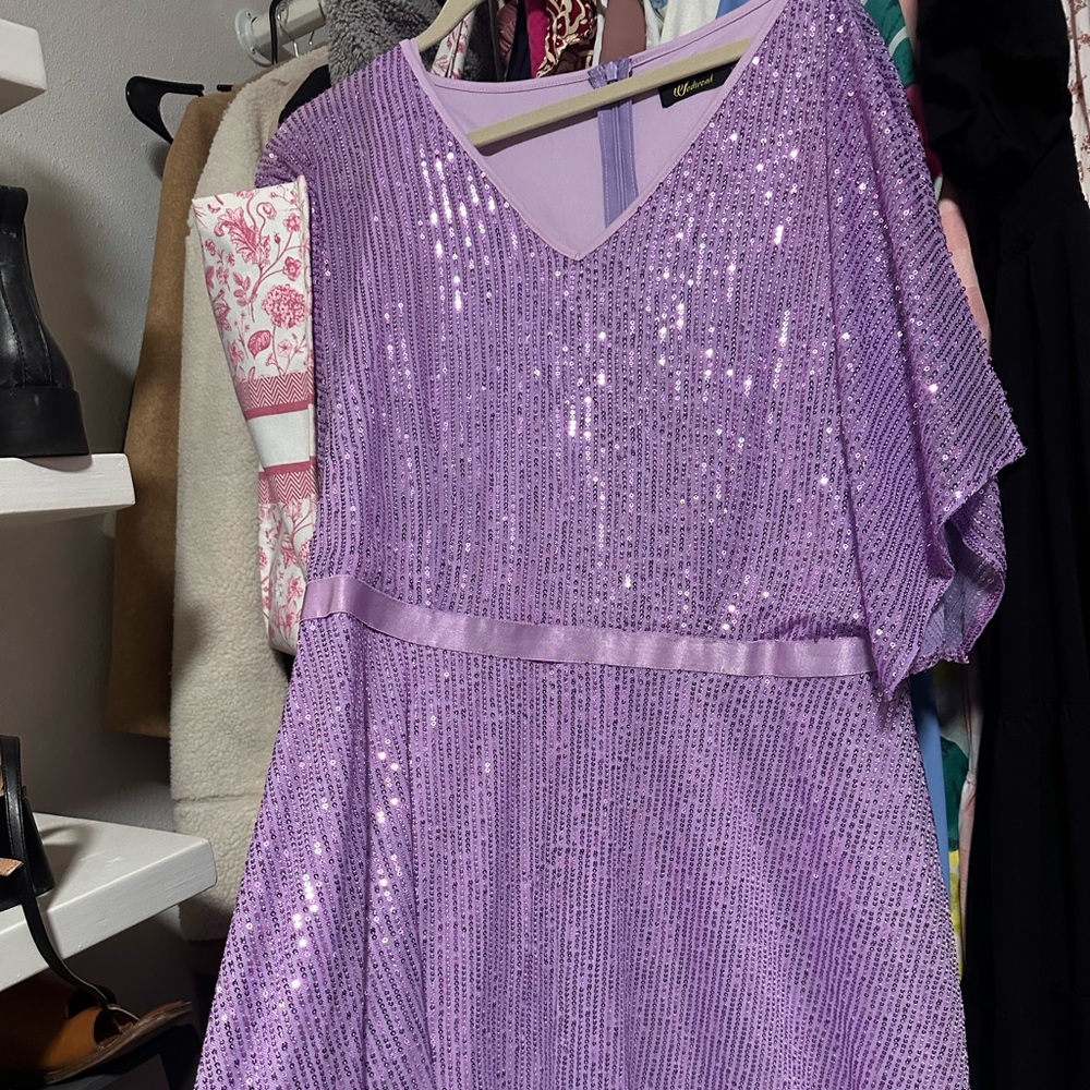 Purple Sequin Dress Wedtrend